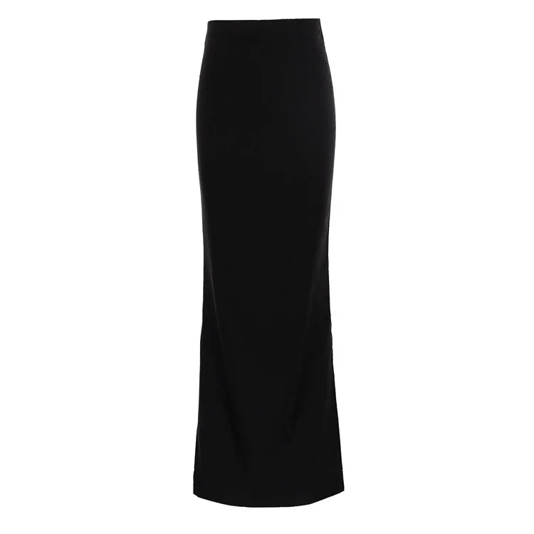 Ueong Ueong Women's Wear 2024 Summer New Fashion Temperament Black Show Thin Long Skirt
