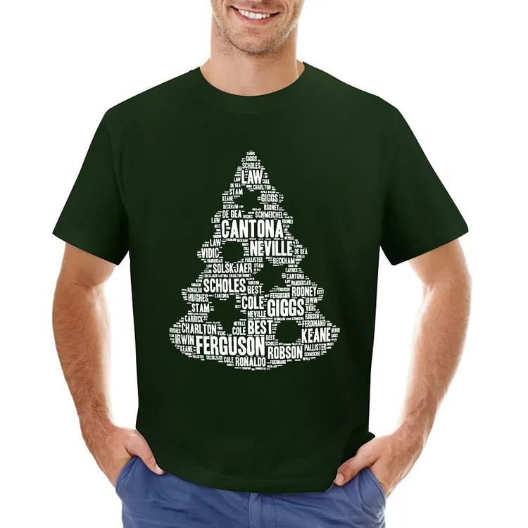 Football Club Classic Design Christmas Christmas Tree Football Culture Men's T-shirt	
