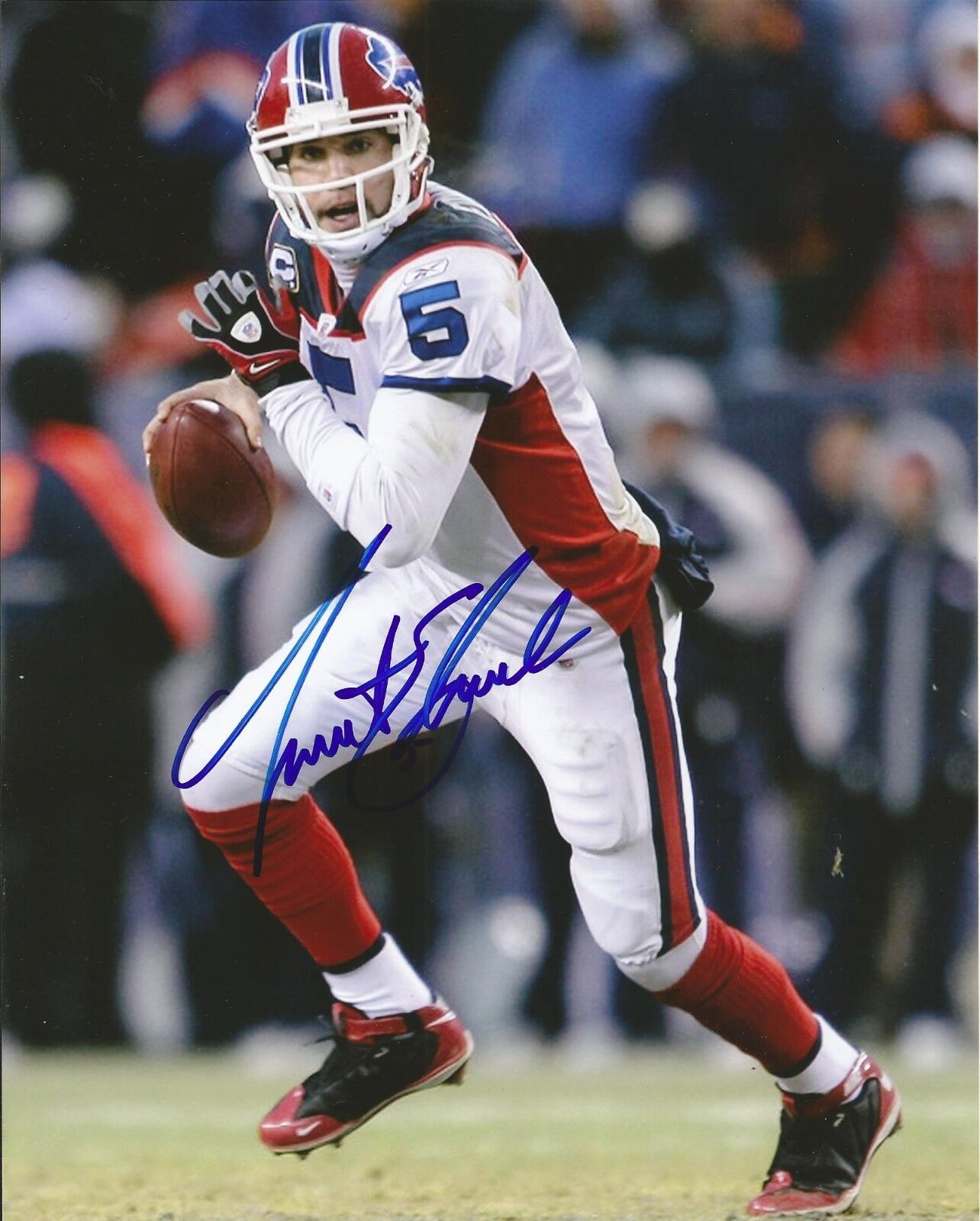 TRENT EDWARDS SIGNED BUFFALO BILLS 8x10 Photo Poster painting #1