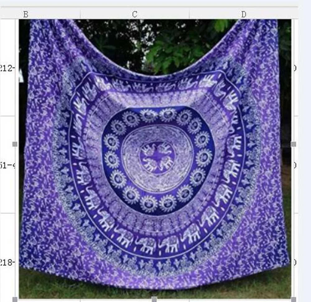 Indian Mandala Tapestry Wall Hanging Sandy Beach Throw Rug Blanket Camping Tent Travel Mattress Bohemian Sleeping Pad Tapestries