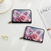 (US Local)Rose Wing 5D DIY Diamond Painting Wallet Diamond Painting Card Holder Coin Purse