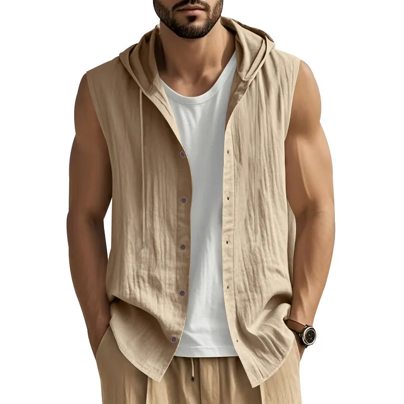 Men's Holiday Linen Shirt & Vest-INSPIREUSE