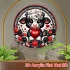 Cow DIY Diamond Painting Hanging Pendants Acrylic Crafts Kit for Home Wall Decor