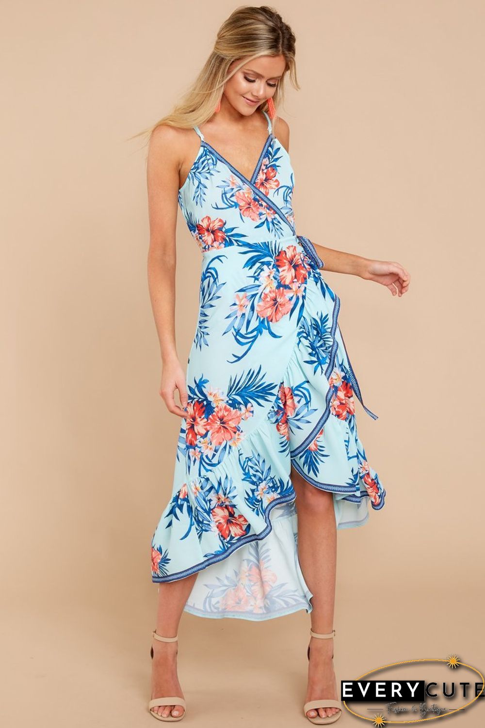 Long Way Home Tropical Print Dress