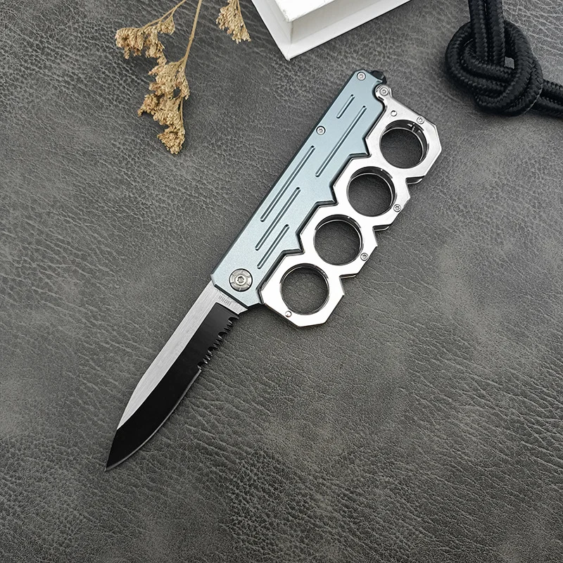 Fist Folding Knife, Sharp, High-Hardness Stainless Steel, Outdoor Self-Defense Folding Knife, Camping Multi-Functional Window-Breaking Knife