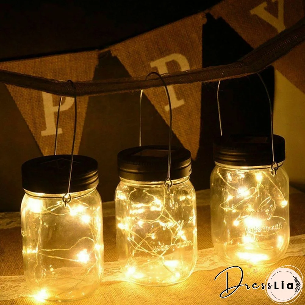 5/10/15 Pack Solar Powered Lid Lights 200cm 20 LEDs Mason Jar Solar Lights with Hangers , Indoor or Outdoor Usage for Wedding Christmas Holiday Party Decor (Jars Not Included)