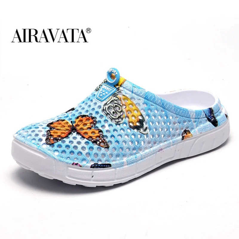AIRAVATA Summer Sandals for Women Lightweight Beach Shoes Quick-drying Garden Clogs Home Shoes