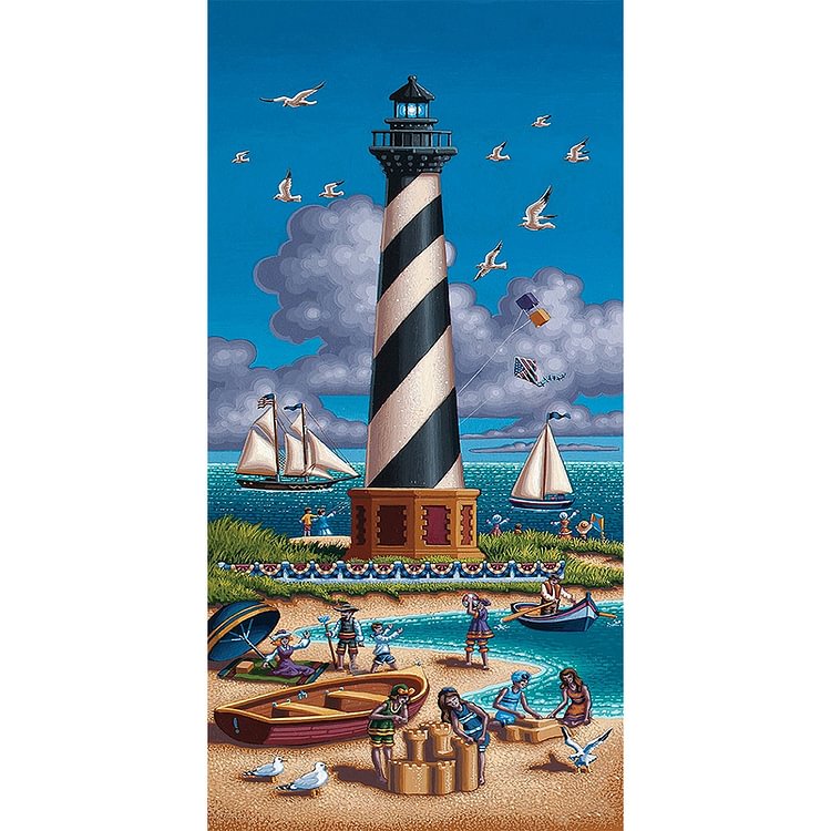 Diamond Painting - Full Round - Seaside Lighthouse(40*80cm)