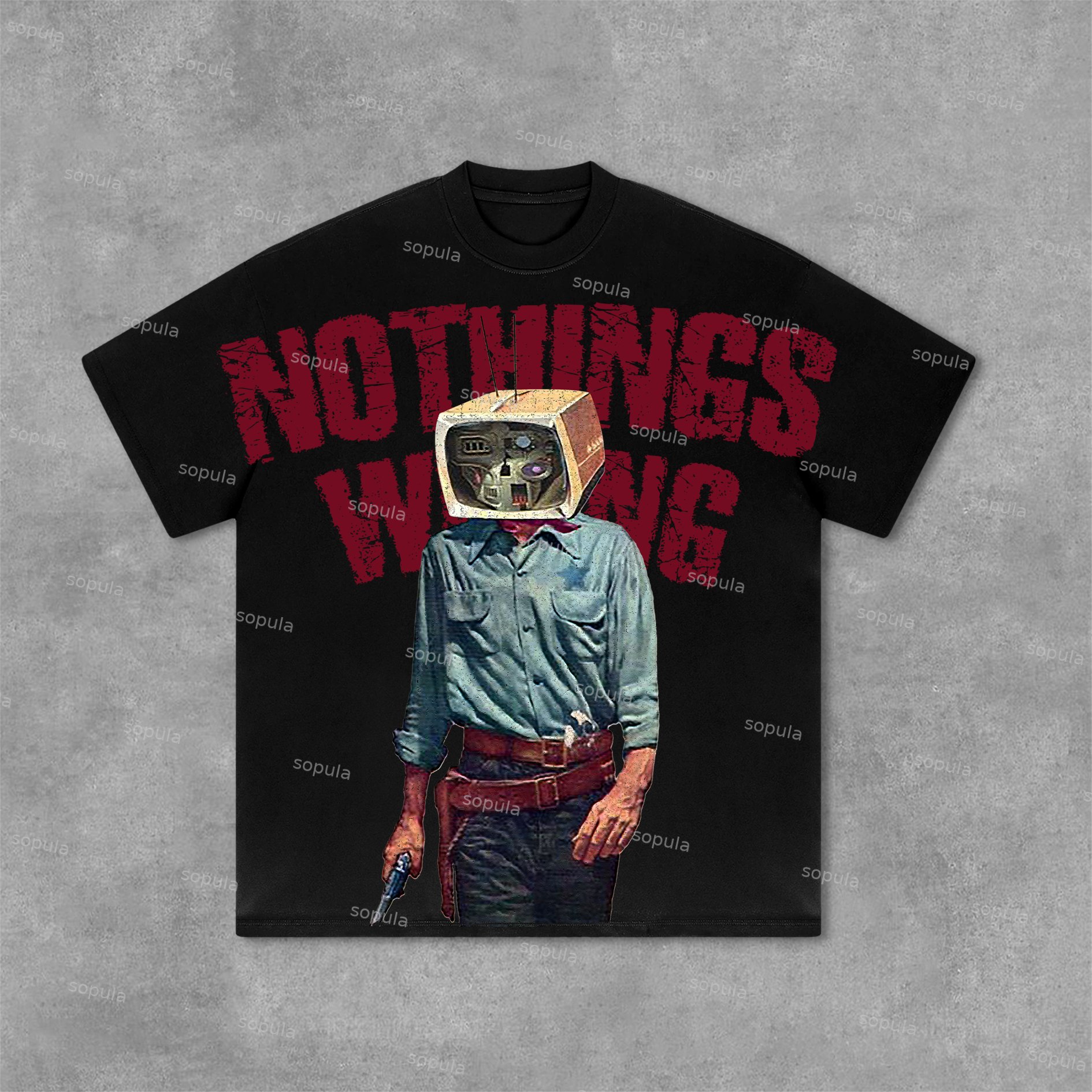 Sopula Vintage Nothing Wrong Graphic Print Cotton T-Shirt - SOPULA