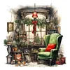 >SALE<5D DIY Full Round Drill Diamond Painting Black Green Sofa Home Decor 30x30cm