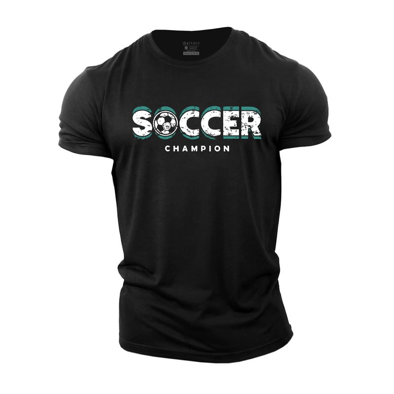 Cotton Soccer Graphic Men's T-shirts tacday