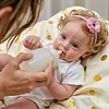 [Heartbeat & Sound] 17" Toddler Lifelike Awake Reborn Baby Doll Girl Gifts For Kids Named Cindy with Bright Brown Eyes - RBBI-Myrebornbabydoll&reg; 	 Myrebornbabydoll&reg;