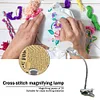 (US Only)Magnifying Glass Desk Lamp with Clamp for Diamond Painting Cross Stitches