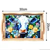 Diamond Painting Wooden Trays With Handle - Cow