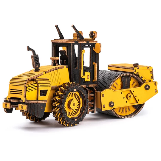 ROKR Road Roller Engineering Vehicle 3D Wooden Puzzle TG701K | Robotime Australia