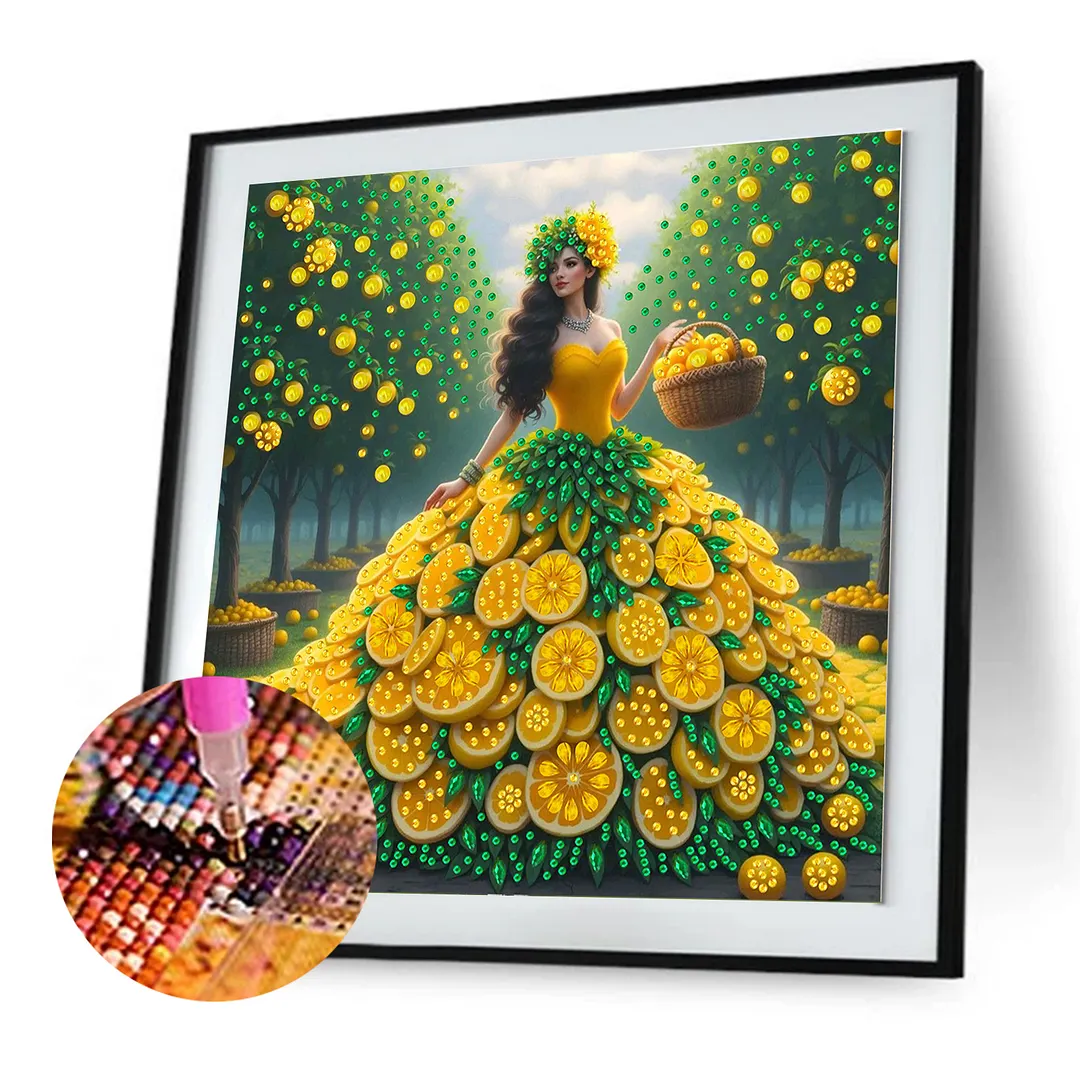Diamond Painting - Partial Special Shaped Drill - Orange Girl(Canvas|30x30cm)