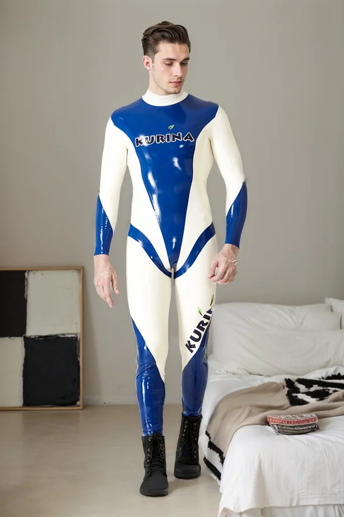 Men Latex Catsuits Kurina Back Zipper Motorcycle Riding
