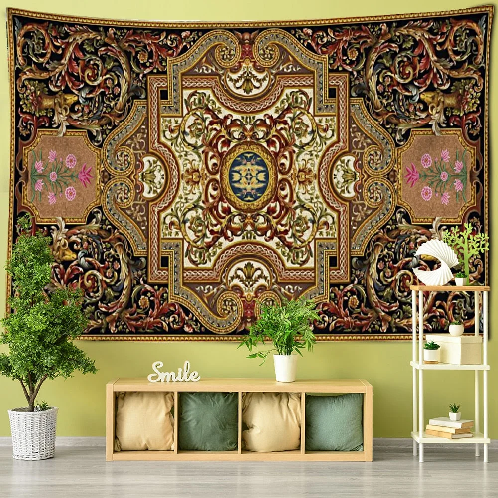 Tropical Persian Printed Blanket Soft Mandala  Retro Futuristic Wall Tapestry Background  for Home Decorations