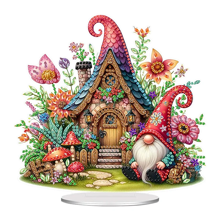 Acrylic Special Shaped Forest Hut Table Top Diamond Painting Ornament Art Kits