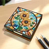 Sunflower Leather Diamond Painting Notecard Box Contains 150 Sheets of Paper