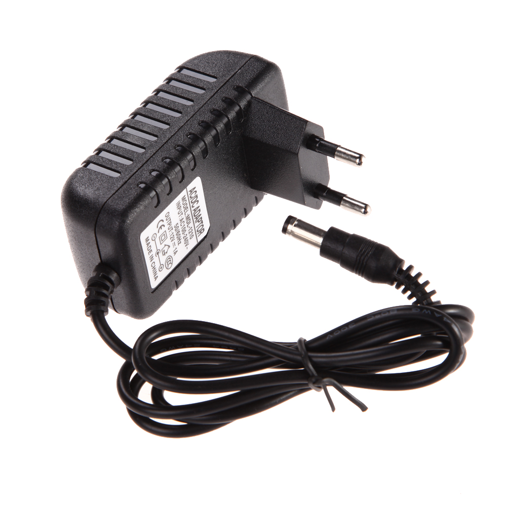 

Ac 100-240V Converter Adapter Dc 5.5 X 2.5Mm 12V 1A 1000Ma Charger Eu Plug, 501 Original