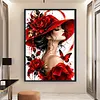 Stamped Cross Cross cross stitch kit for Adults Red Hat Lady 11CT 24x16in tapestrymarket