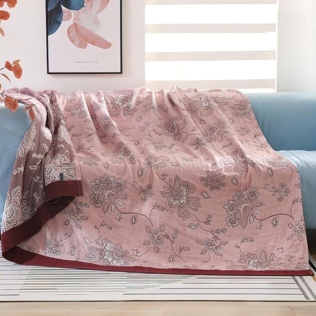 Nordic Print Cotton Bedspread Throw Cover For Sofa