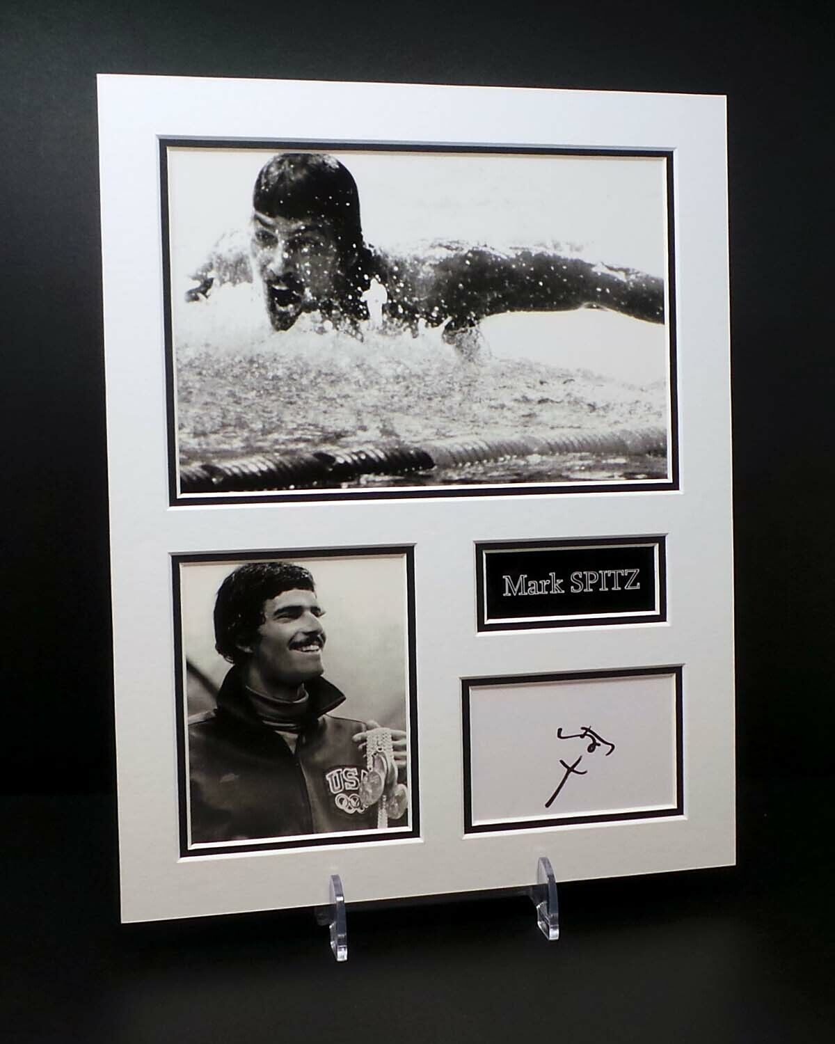 Mark SPITZ Signed Mounted Photo Poster painting Display 1 AFTAL RD COA American Swimming Legend