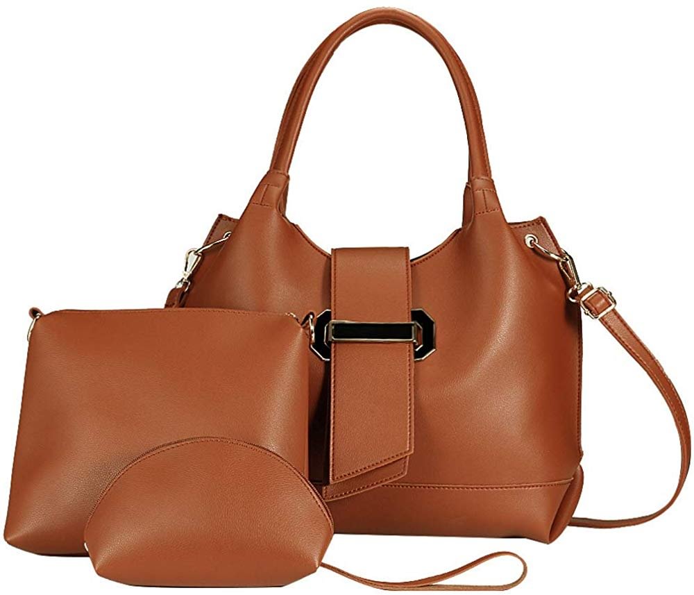 Fashion Women's PU Leather Handbag Shoulder Bag Purse Card Holder 4pcs Set Tote