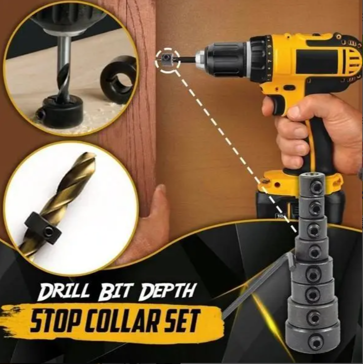 Drill Bit Depth Stop Collar Set