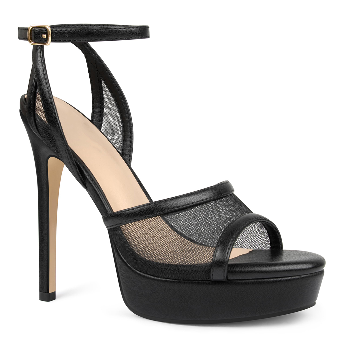130mm Open Toe Platform Sandals Ankle Strap High Heel Apricot Bottom Summer Shoes Wedding Shoes Matte-MERUMOTE