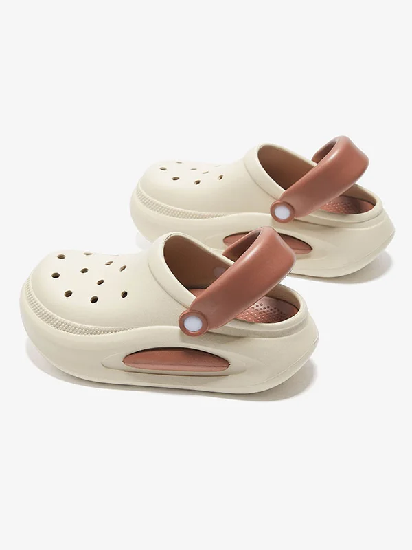 Split-Joint Shallow Cut Round-Toe Hollow Slippers Sandals Crocs