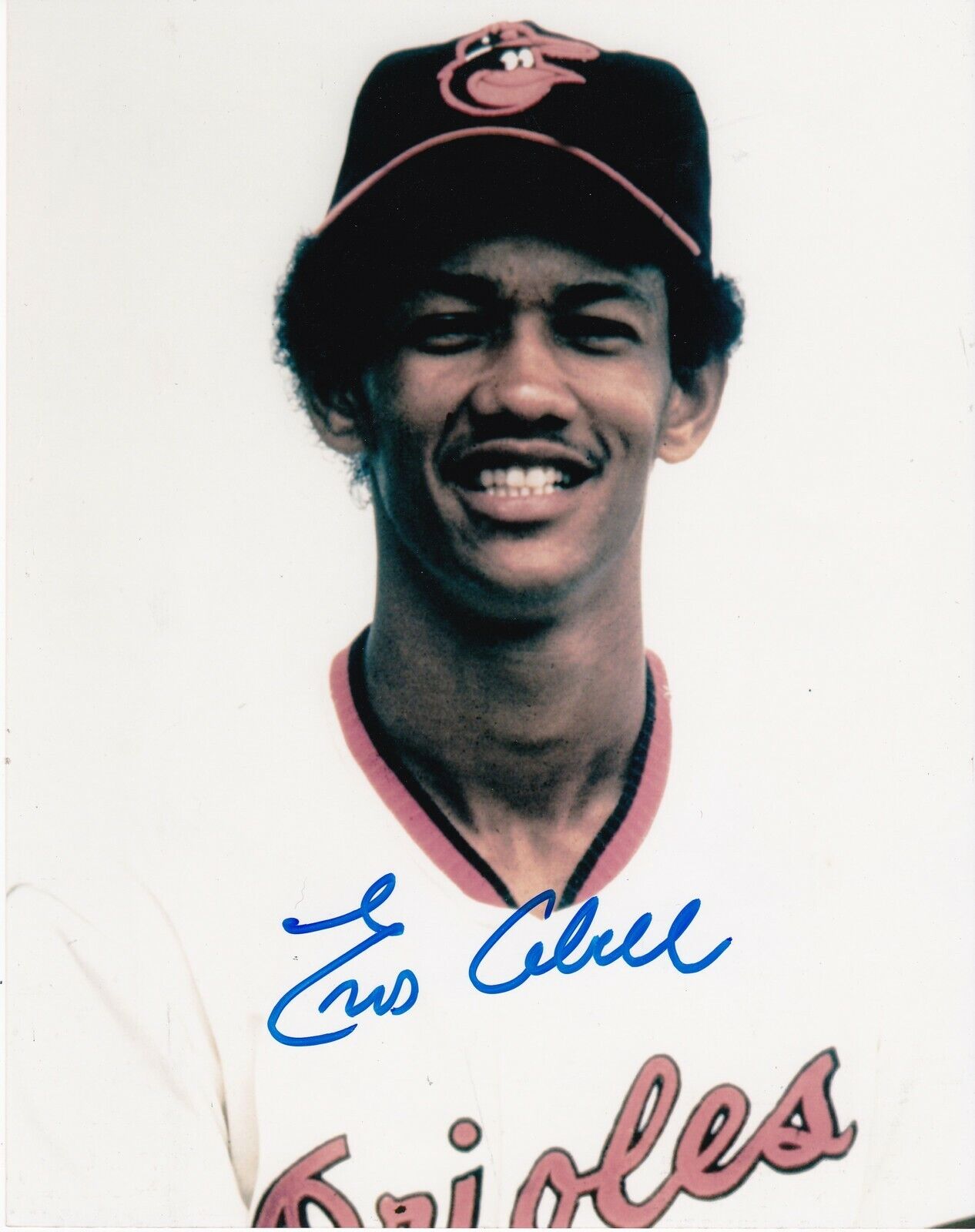 ENOS CABELL BALTIMORE ORIOLES ACTION SIGNED 8x10