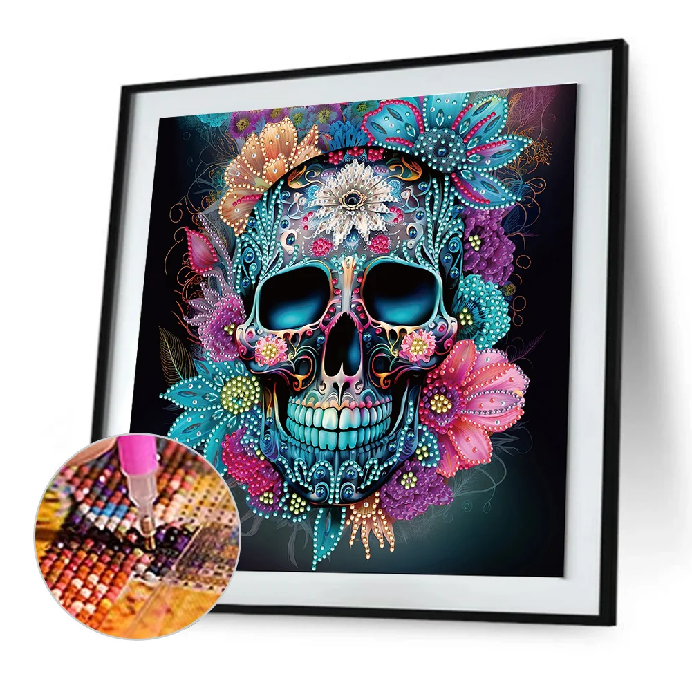 Diamond Painting - Partial Special Shaped Drill - Skull(30*30cm)
