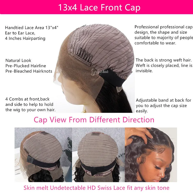 unit is a 13x4 frontal wig length is a 28 lace type is a undetectable Swiss best natural black straight human hair hd swiss lace front  main image 4
