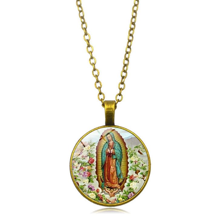 Virgin Mary Time Gemstone Necklace