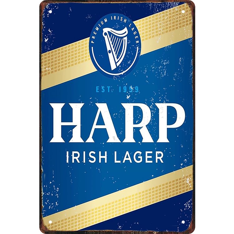 Harp Beer - Vintage Tin Signs/Wooden Signs - 7.9x11.8in & 11.8x15.7in