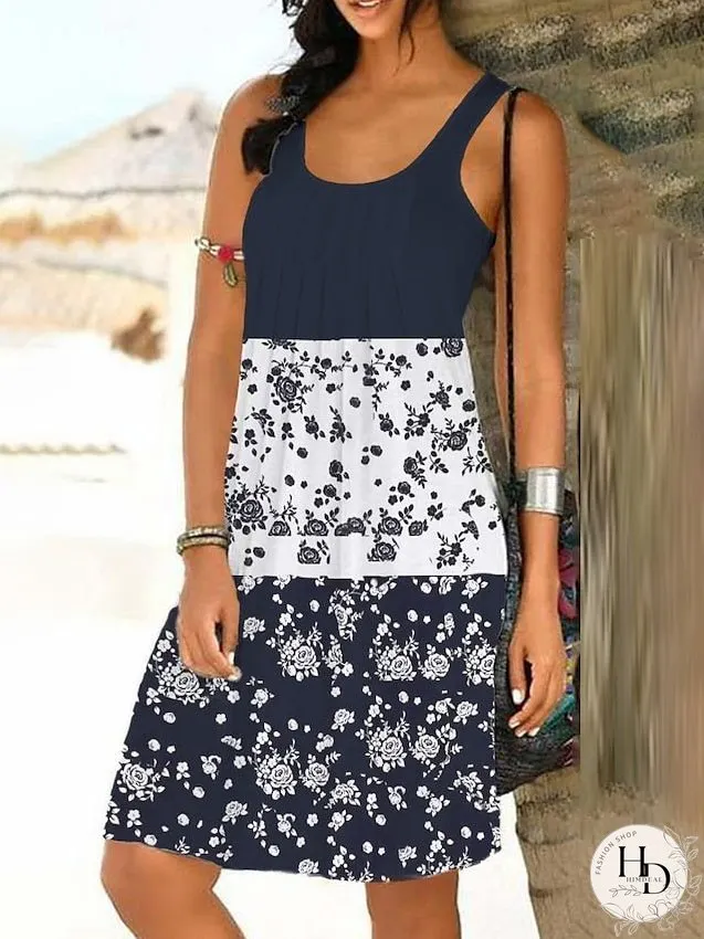 Casual Dress Tank Dress Summer Dress Floral Print Strap Mini Dress Active Fashion Outdoor Daily Sleeveless Regular Fit White Pink Red Summer Spring S M L XL XXL for Women