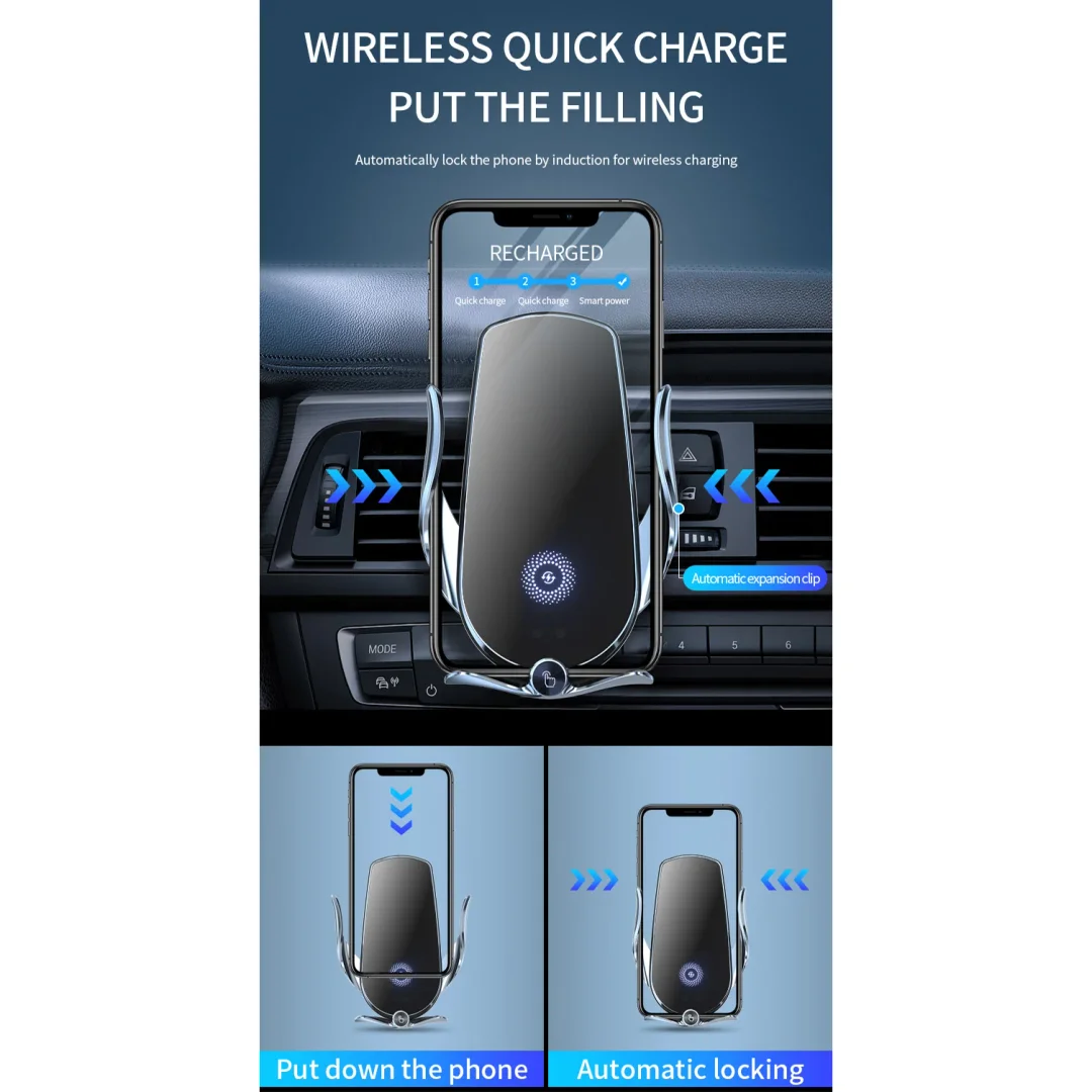 Vehicle Wireless Charger Auto Sensing Mobile Phone Holder