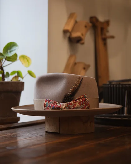 Distressed fedora in white glazed toyo — East Village Hats