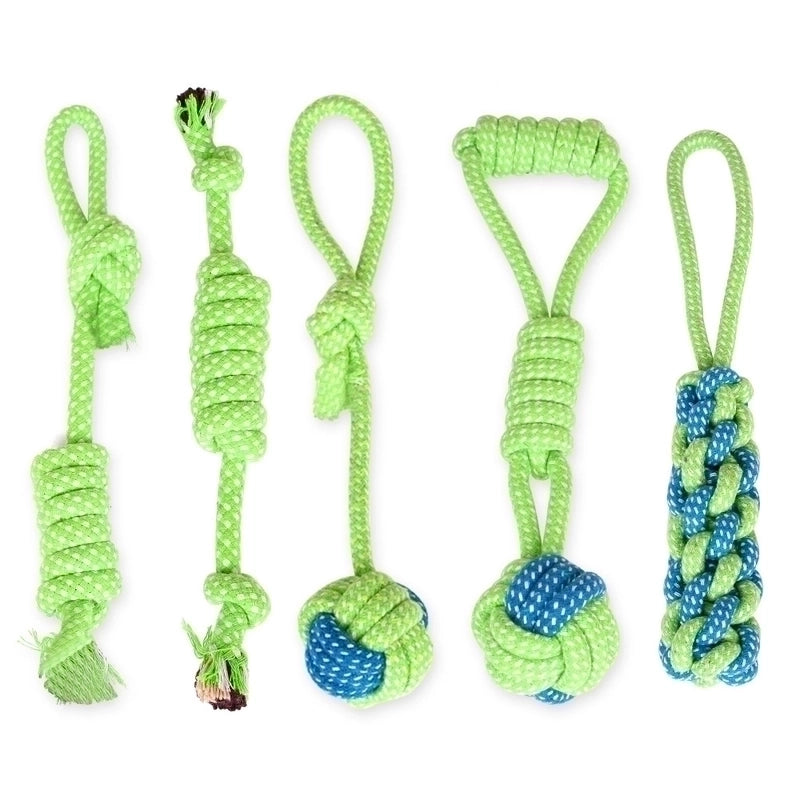 2 Pieces Pet Dog Cotton Rope Toys Tooth Cleaning Chewing Rope Combination Set Pet Supplies