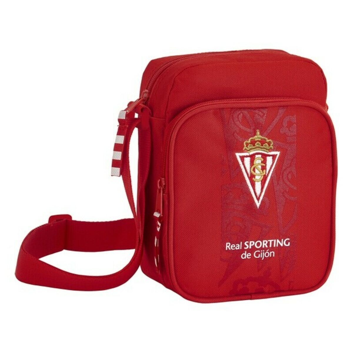 Shoulder Bag Real Sporting de Gij&oacute;n Red (16 x 22 x 6 cm)