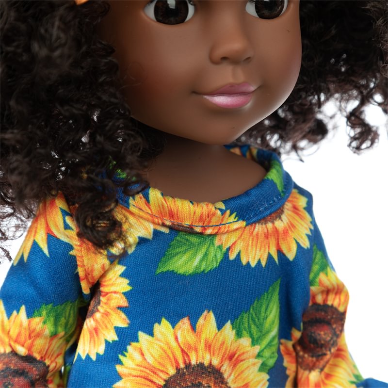 Blackbabydolls 14 inch African American Black girl Doll Lifelike for