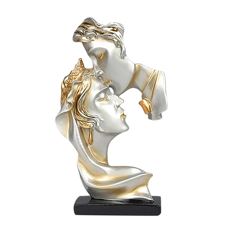 【Ornament】Home Decor Resin Ornaments-Creative First Kiss Love Couple Figure Statue gbfke
