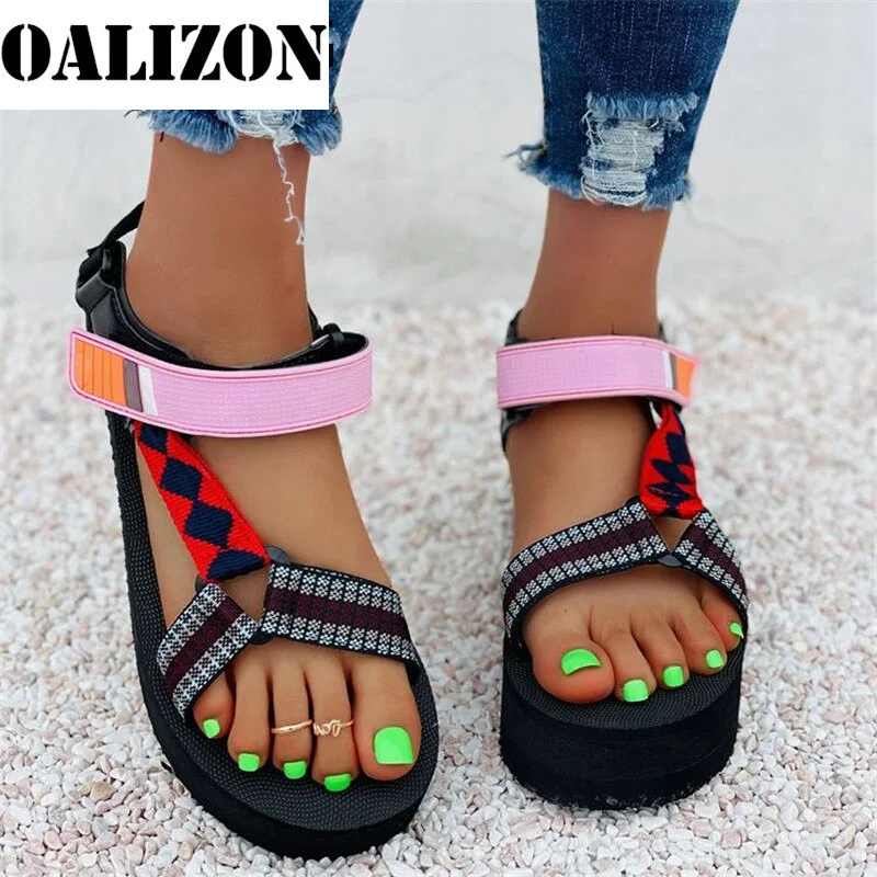 Fashion Summer Women's Flat Platform Open Toe Gladiator Roman Sandals Shoes Woman Female Casual Height Increasing Sandals Shoes