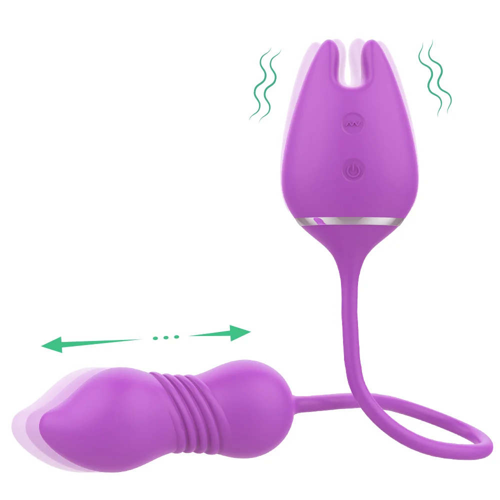 Women's Masturbation Vibration Egg Jumping Breast Clip - Rose Toy