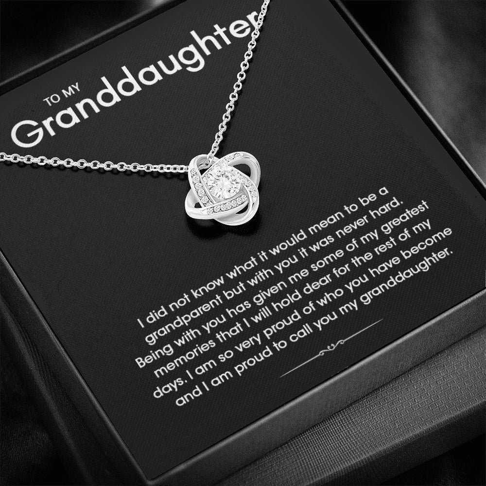 To My Granddaughter Silver Love Knot necklace