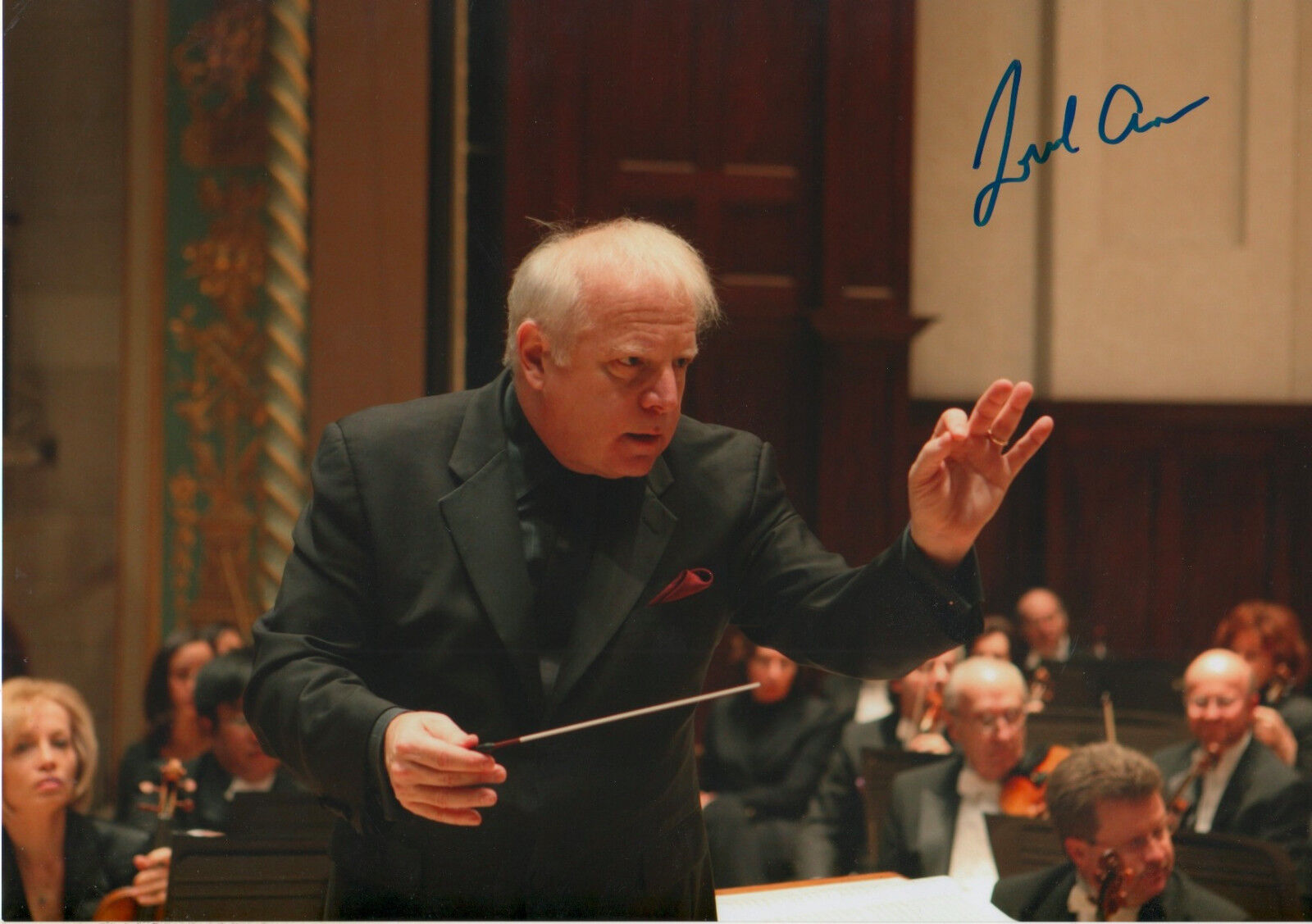 Leonard Slatkin Conductor signed 8x12 inch Photo Poster painting autograph