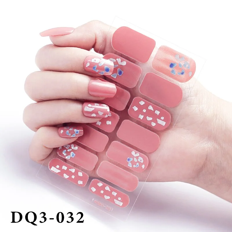 Churchf Nail Stickers Fashion Design Nail Polish Stickers Full Cover Nail Decorations for Manicure Self Adhesive Decals for Nails-Nail Inspo