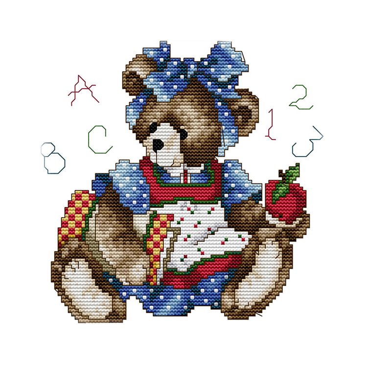 14CT Joy Sunday Stamped Cross Stitch - Bear(21*21cm)